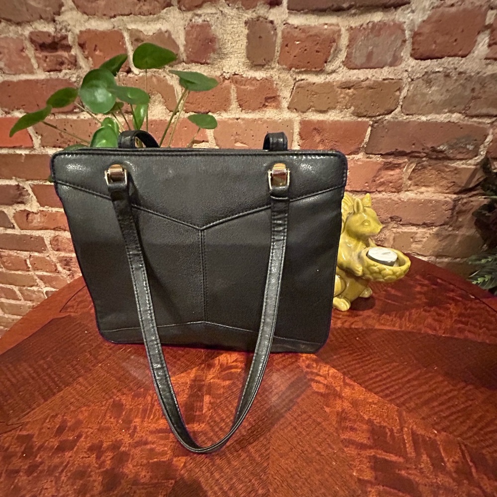 Y2K Towanny Vintage Black Leather Shoulder Bag